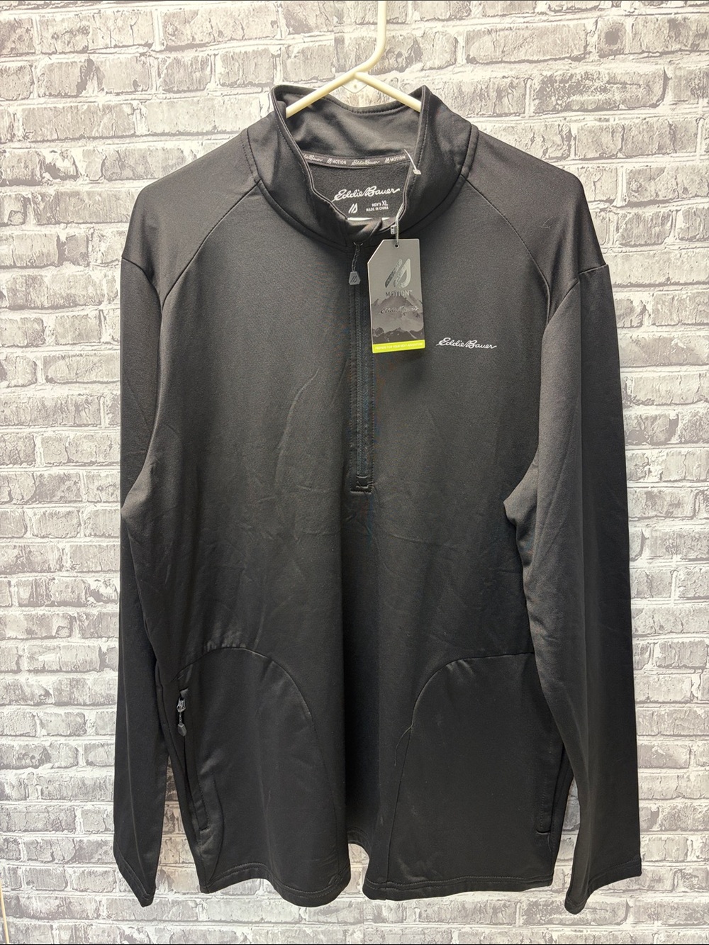 NWT Eddie Bauer Black Lightweight Quarter-Zip Shirt Jacket